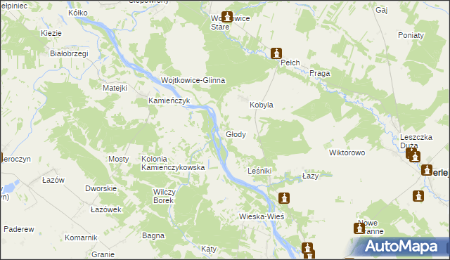 mapa Głody, Głody na mapie Targeo