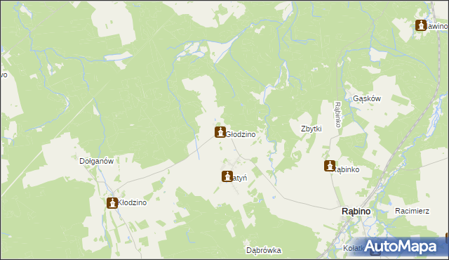 mapa Głodzino, Głodzino na mapie Targeo