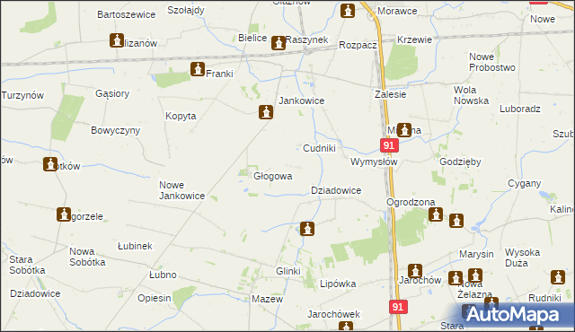 mapa Głogowa Osada, Głogowa Osada na mapie Targeo