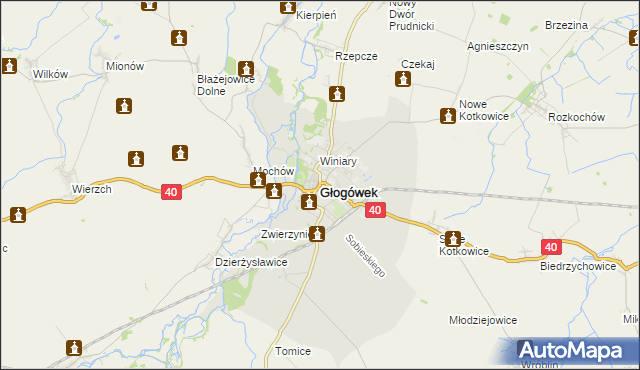 mapa Głogówek, Głogówek na mapie Targeo