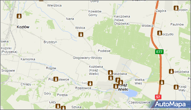 mapa Głogowiany-Stara Wieś, Głogowiany-Stara Wieś na mapie Targeo