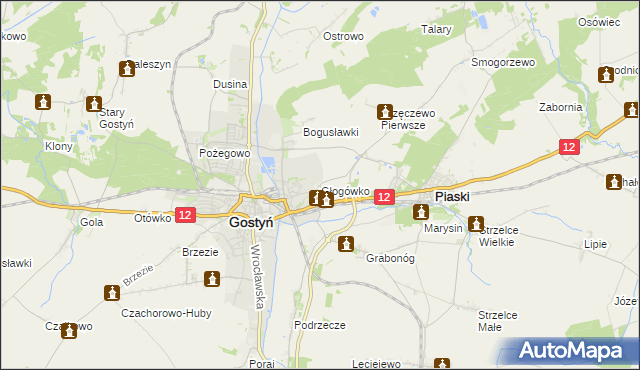 mapa Głogówko gmina Piaski, Głogówko gmina Piaski na mapie Targeo