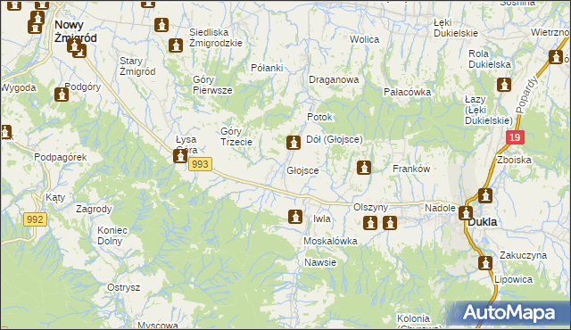 mapa Głojsce, Głojsce na mapie Targeo