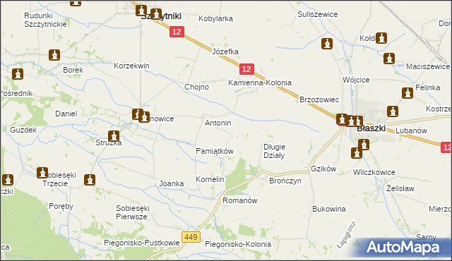 mapa Główczyn gmina Szczytniki, Główczyn gmina Szczytniki na mapie Targeo