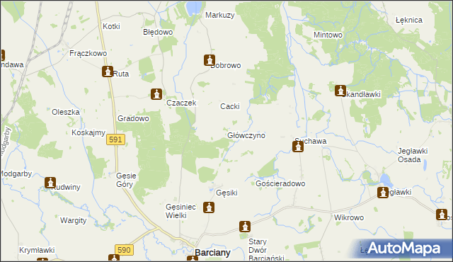 mapa Główczyno, Główczyno na mapie Targeo