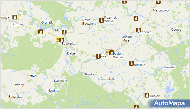 mapa Główka gmina Gołdap, Główka gmina Gołdap na mapie Targeo