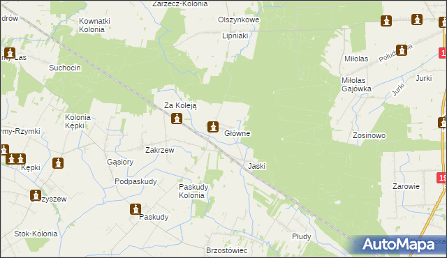 mapa Główne, Główne na mapie Targeo