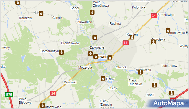 mapa Głowno, Głowno na mapie Targeo