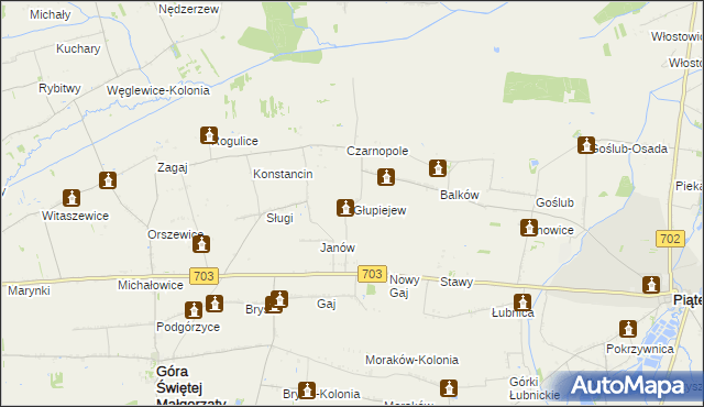 mapa Głupiejew, Głupiejew na mapie Targeo