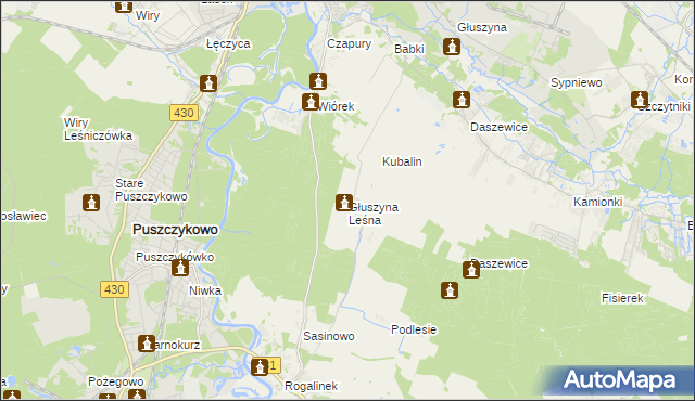 mapa Głuszyna Leśna, Głuszyna Leśna na mapie Targeo