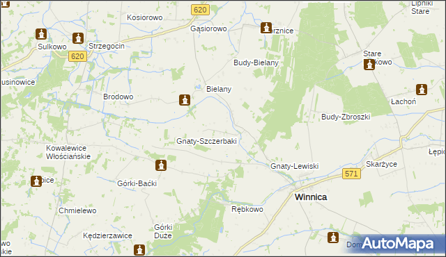 mapa Gnaty-Wieśniany, Gnaty-Wieśniany na mapie Targeo