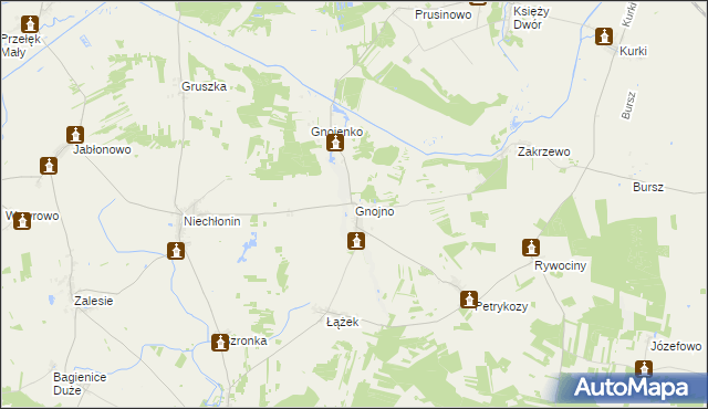 mapa Gnojno gmina Działdowo, Gnojno gmina Działdowo na mapie Targeo