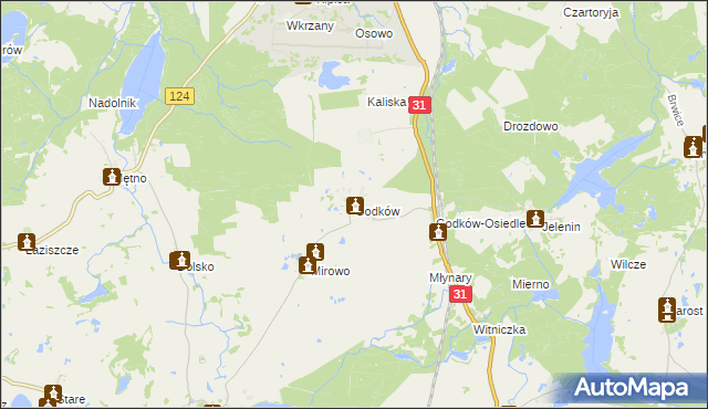 mapa Godków gmina Chojna, Godków gmina Chojna na mapie Targeo