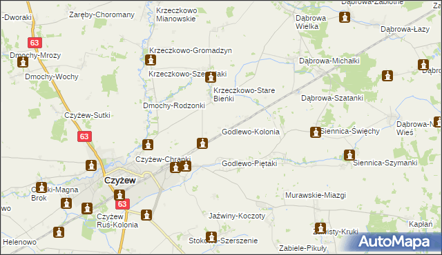 mapa Godlewo-Kolonia, Godlewo-Kolonia na mapie Targeo