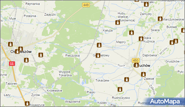 mapa Godziętowy, Godziętowy na mapie Targeo