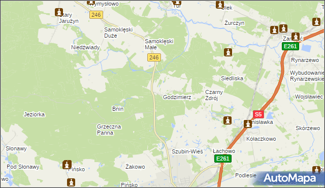 mapa Godzimierz gmina Szubin, Godzimierz gmina Szubin na mapie Targeo