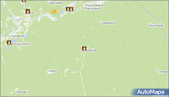 mapa Gogolice gmina Wronki, Gogolice gmina Wronki na mapie Targeo