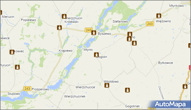 mapa Gogolin gmina Koronowo, Gogolin gmina Koronowo na mapie Targeo