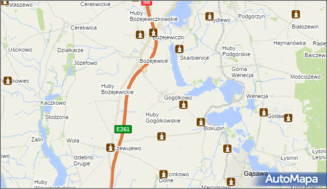 mapa Gogółkowo, Gogółkowo na mapie Targeo