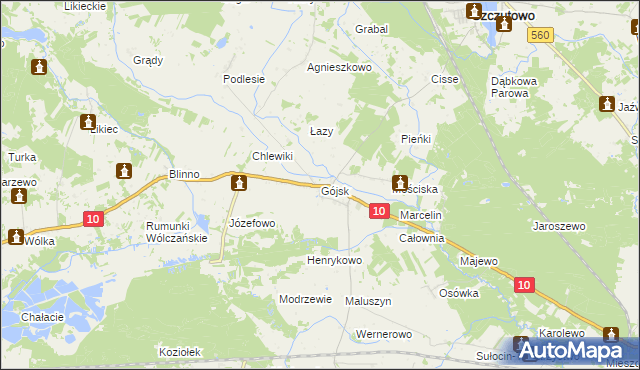 mapa Gójsk, Gójsk na mapie Targeo