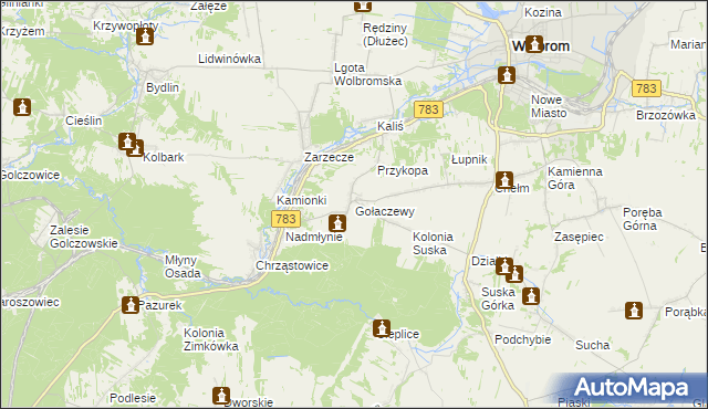 mapa Gołaczewy, Gołaczewy na mapie Targeo