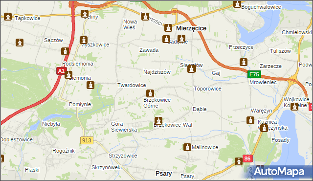 mapa Goląsza Górna, Goląsza Górna na mapie Targeo