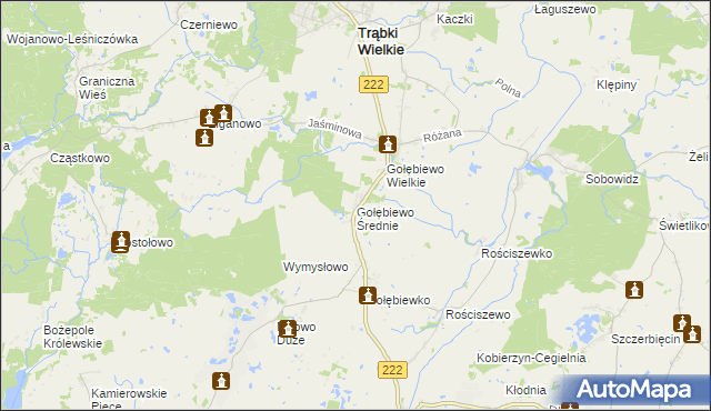 mapa Gołębiewo Średnie, Gołębiewo Średnie na mapie Targeo