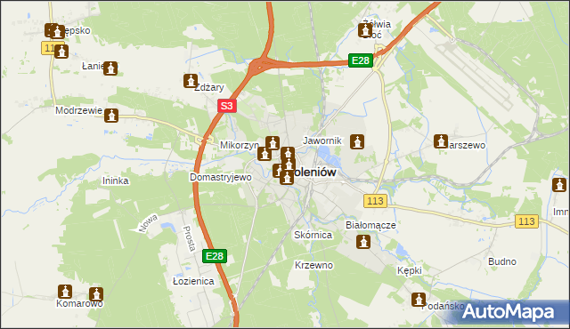 mapa Goleniów, Goleniów na mapie Targeo