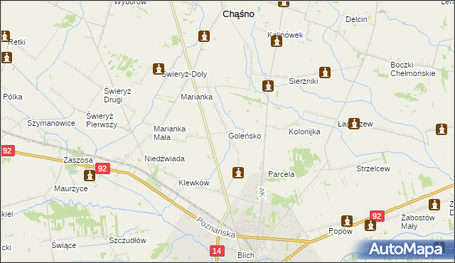 mapa Goleńsko, Goleńsko na mapie Targeo