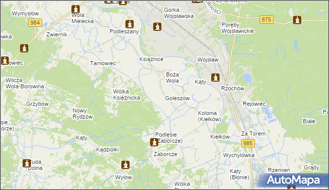 mapa Goleszów gmina Mielec, Goleszów gmina Mielec na mapie Targeo