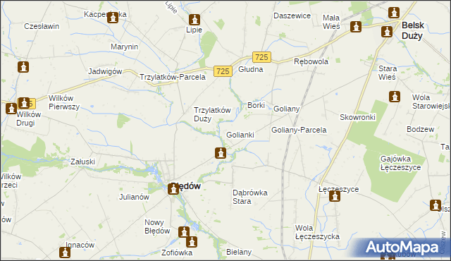 mapa Golianki, Golianki na mapie Targeo