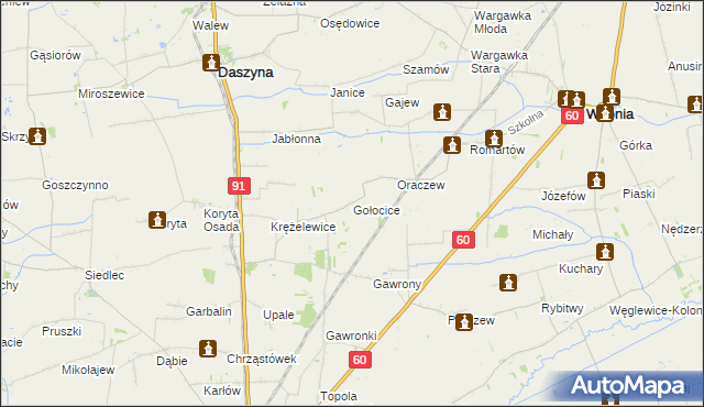 mapa Gołocice, Gołocice na mapie Targeo