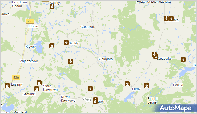 mapa Gołogóra gmina Świątki, Gołogóra gmina Świątki na mapie Targeo