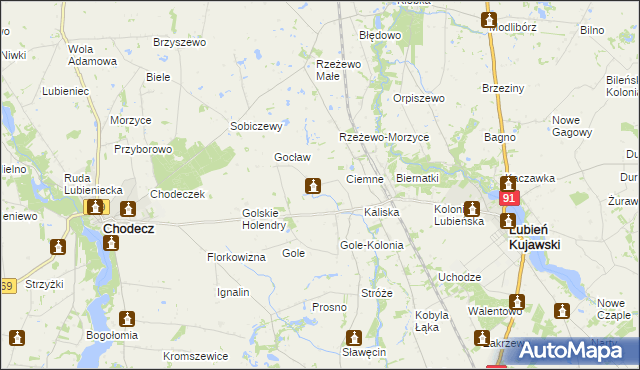 mapa Golska Huta, Golska Huta na mapie Targeo