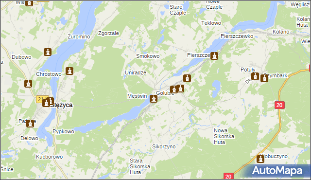 mapa Gołubie, Gołubie na mapie Targeo