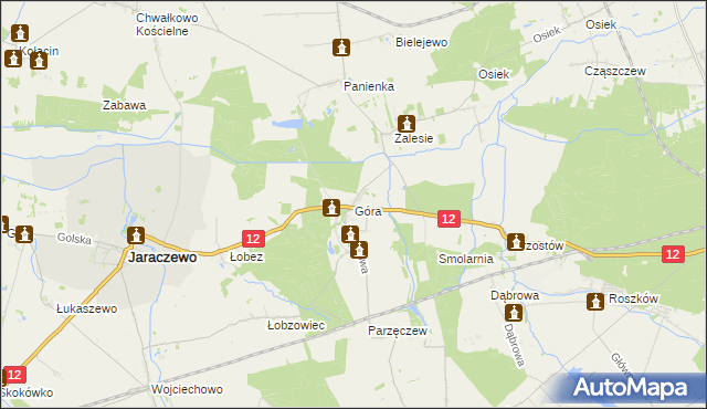 mapa Góra gmina Jaraczewo, Góra gmina Jaraczewo na mapie Targeo