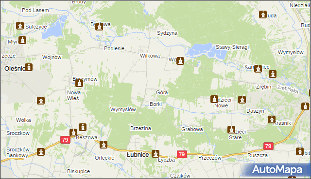 mapa Góra gmina Łubnice, Góra gmina Łubnice na mapie Targeo