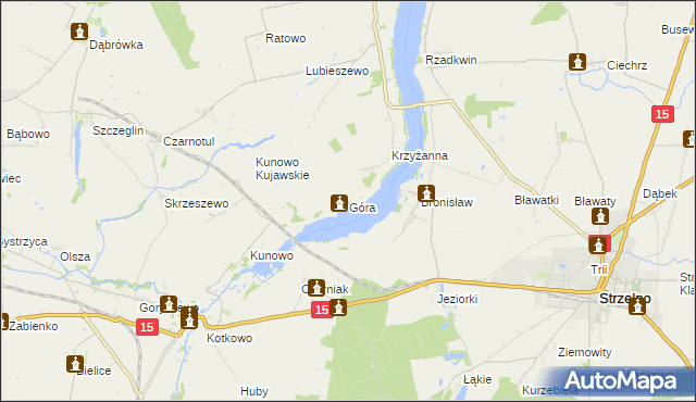 mapa Góra gmina Mogilno, Góra gmina Mogilno na mapie Targeo