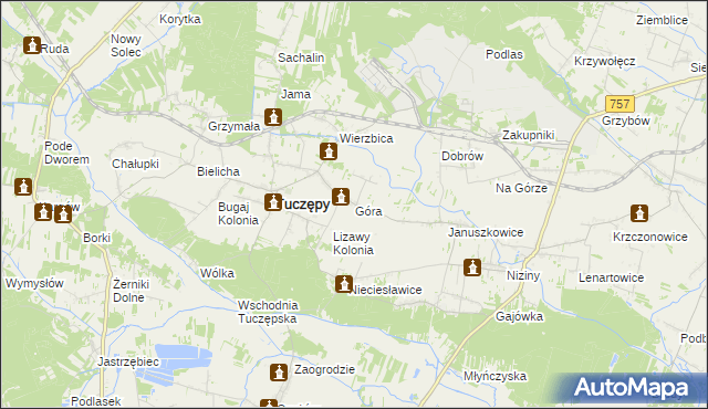 mapa Góra gmina Tuczępy, Góra gmina Tuczępy na mapie Targeo