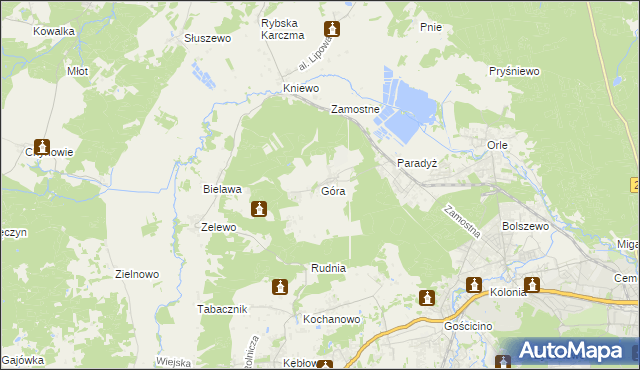 mapa Góra gmina Wejherowo, Góra gmina Wejherowo na mapie Targeo