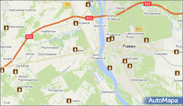 mapa Góra Puławska, Góra Puławska na mapie Targeo