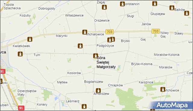 mapa Góra Świętej Małgorzaty, Góra Świętej Małgorzaty na mapie Targeo