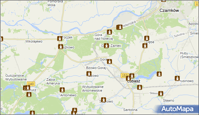 mapa Goraj gmina Lubasz, Goraj gmina Lubasz na mapie Targeo