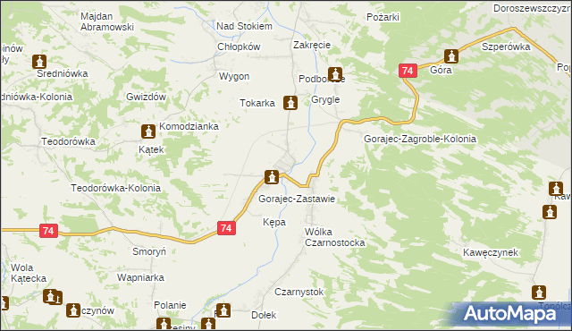 mapa Gorajec-Stara Wieś, Gorajec-Stara Wieś na mapie Targeo