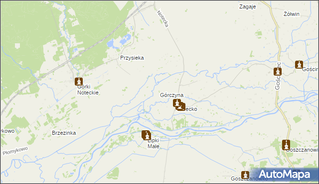 mapa Górczyna gmina Zwierzyn, Górczyna gmina Zwierzyn na mapie Targeo