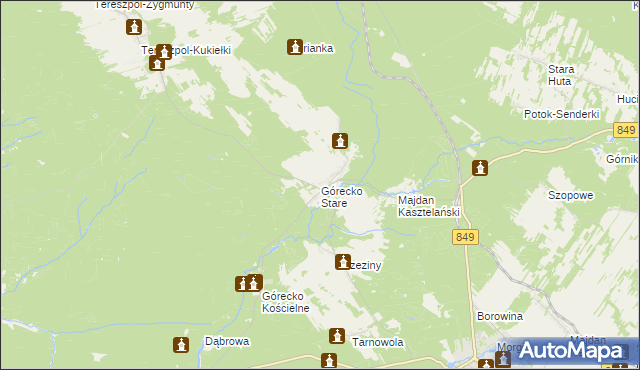 mapa Górecko Stare, Górecko Stare na mapie Targeo