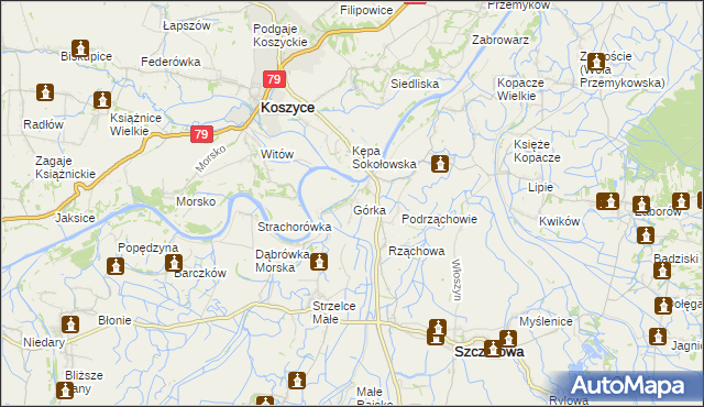 mapa Górka gmina Szczurowa, Górka gmina Szczurowa na mapie Targeo