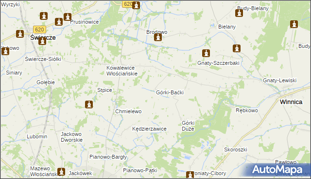 mapa Górki-Baćki, Górki-Baćki na mapie Targeo