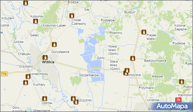 mapa Górki gmina Wiślica, Górki gmina Wiślica na mapie Targeo