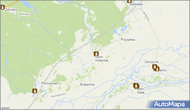 mapa Górki Noteckie, Górki Noteckie na mapie Targeo